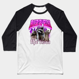 Rizz Em With The Tism Retro Shirt, Vintage Funny Raccoon Graphic Shirt, Autism Awareness, Raccoon Meme Baseball T-Shirt